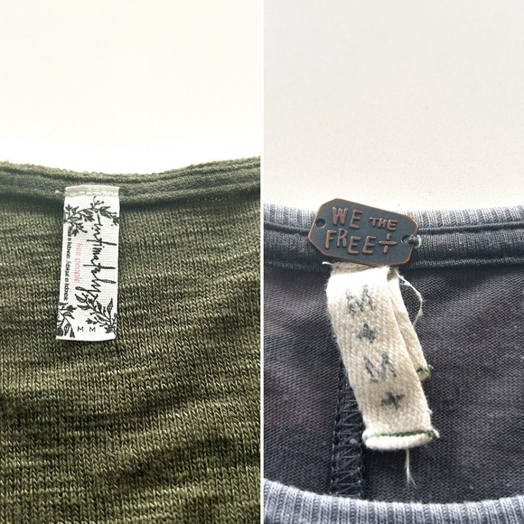 Free People Bundle: Bae Bae Layering Top (Green) + Camo Tee (Dark Gray) – Size M - Picture 14 of 15